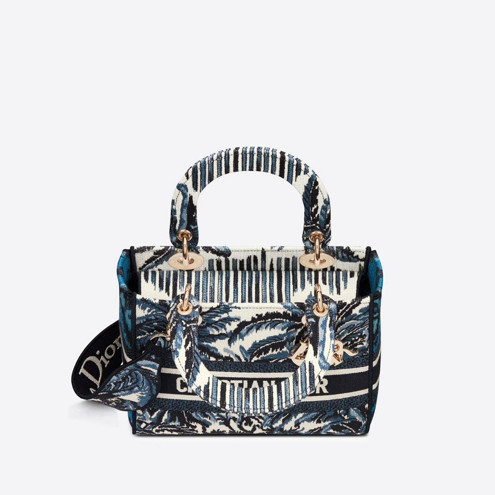 Dior Palms Embroidery Medium Lady D Lite Bag Blue M0565OREU M928 - Photo-2