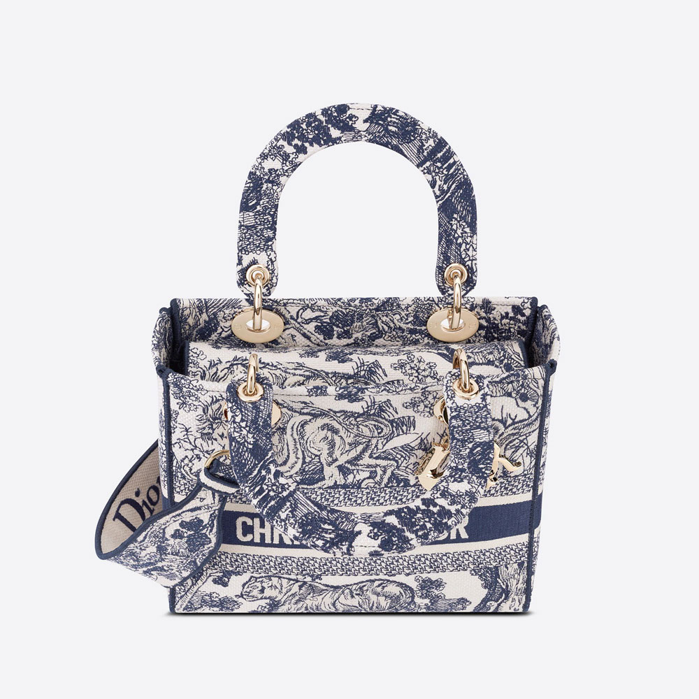 Dior Medium Lady D Lite Bag Toile de Jouy Embroidery M0565OTDT M808 - Photo-3