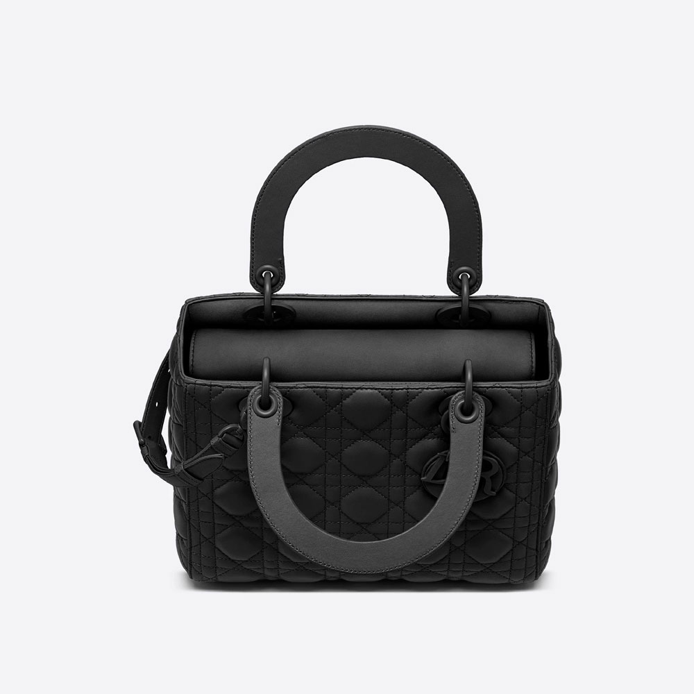 Medium Lady Dior Bag Black Ultramatte Cannage Calfskin M0565SLOI M989 - Photo-2