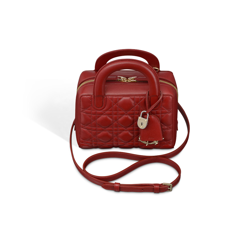 Dior lily bag in red cannage lambskin M0661OVQN M25R - Photo-3