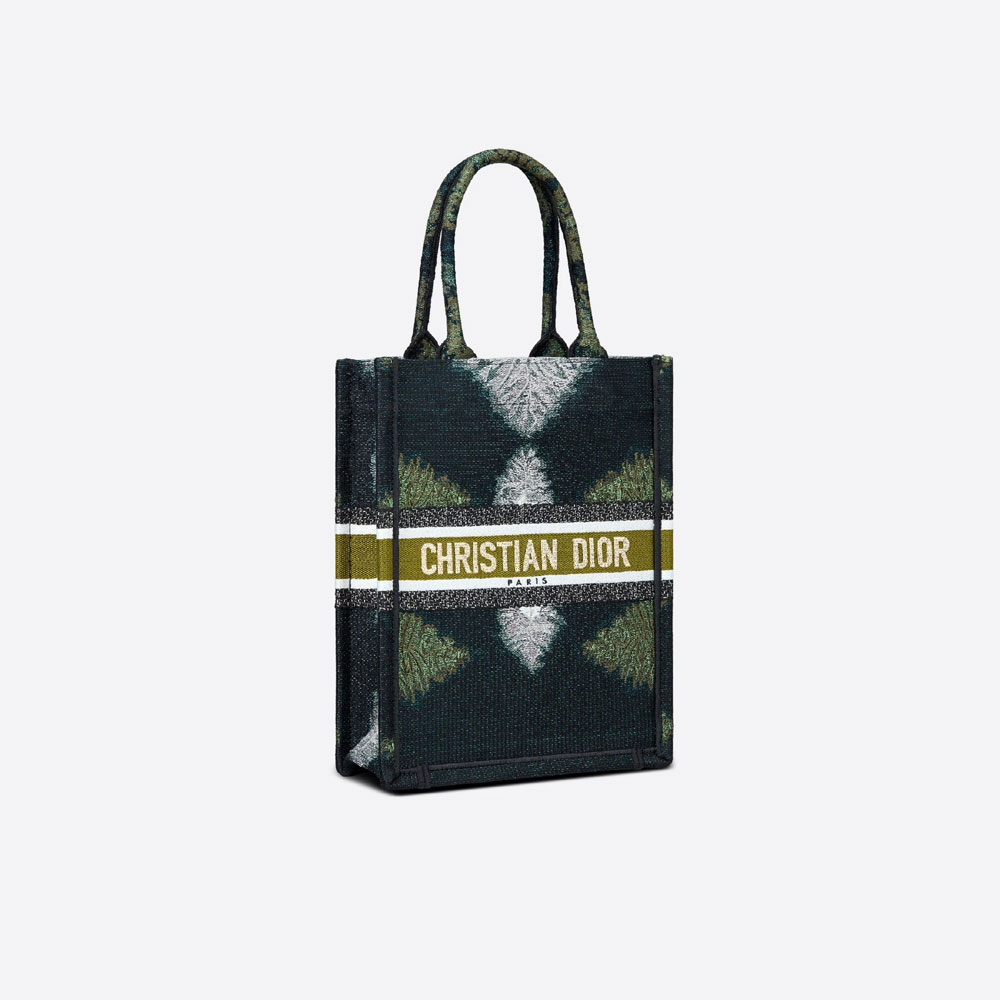 Vertical Dior Book Tote Embroidery with Metallic Thread M1272ZTYH M884