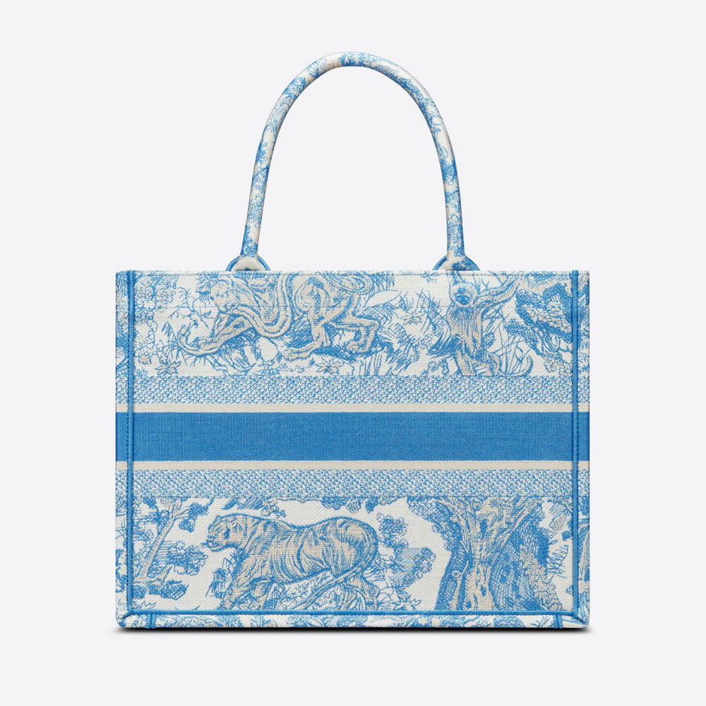 Medium Dior Book Tote Cornflower Blue Jouy Embroidery M1296ZTDT M917 - Photo-3