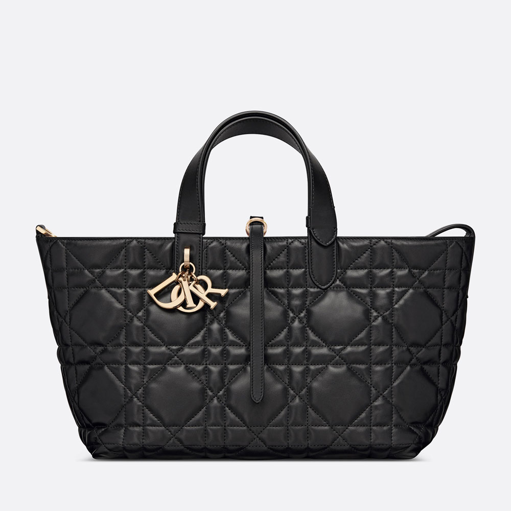 Medium Dior Toujours Bag Black Macrocannage Calfskin M2821OSHJ M900 - Photo-2