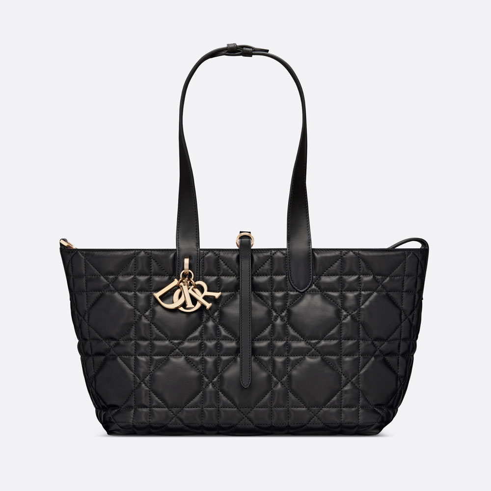 Medium Dior Toujours Bag Black Macrocannage Calfskin M2821OSHJ M900 - Photo-3