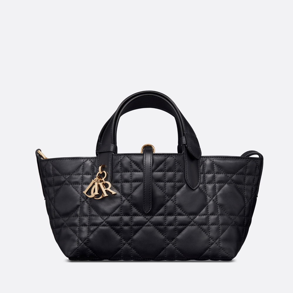 Small Dior Toujours Bag Black Macrocannage Calfskin M2822OSHJ M900 - Photo-2