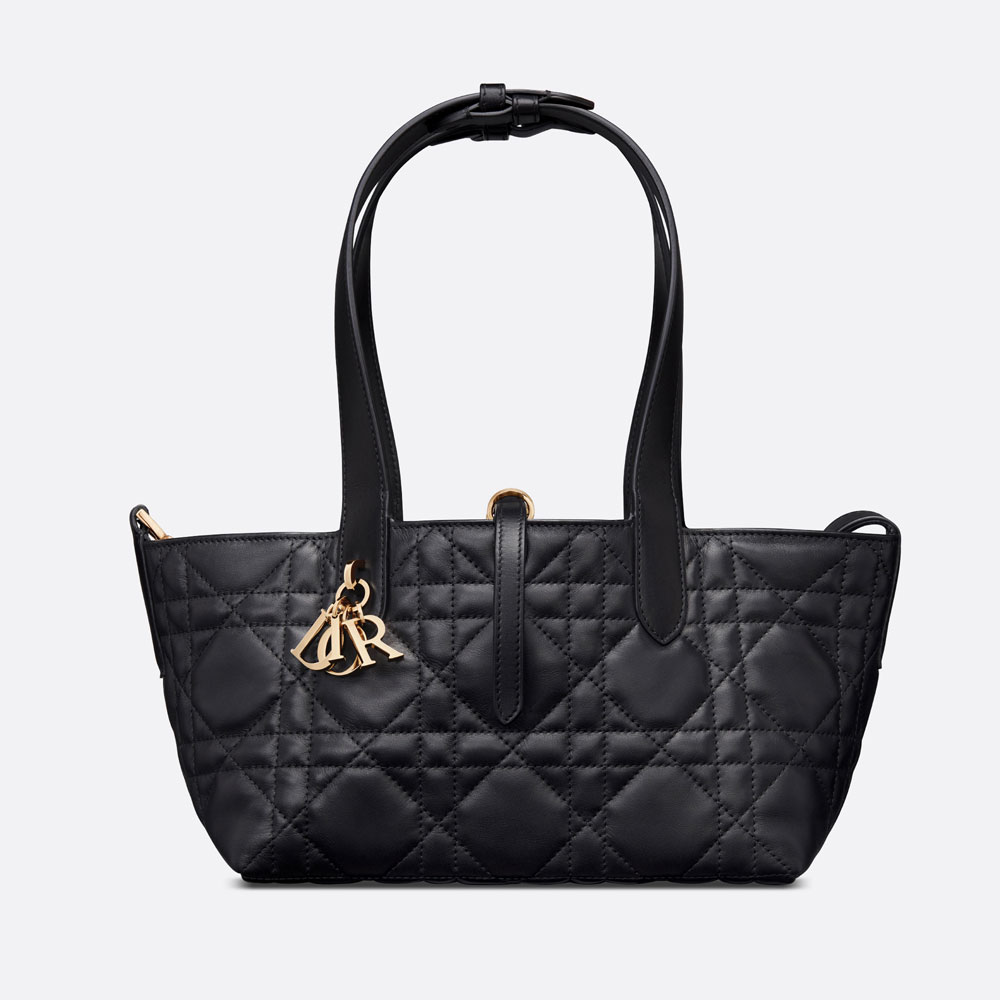 Small Dior Toujours Bag Black Macrocannage Calfskin M2822OSHJ M900 - Photo-3
