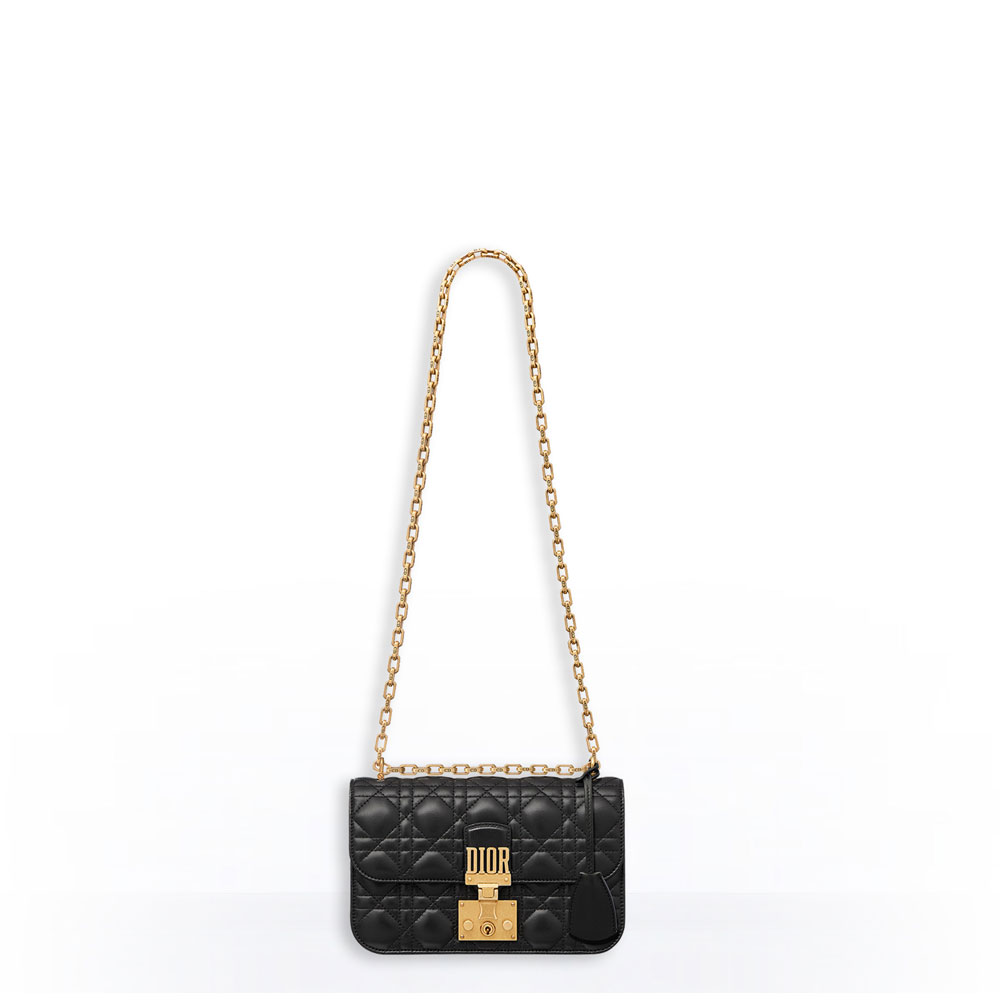 Dior Small dioraddict flap bag in black cannage lambskin M5817CNMJ M900 - Photo-4