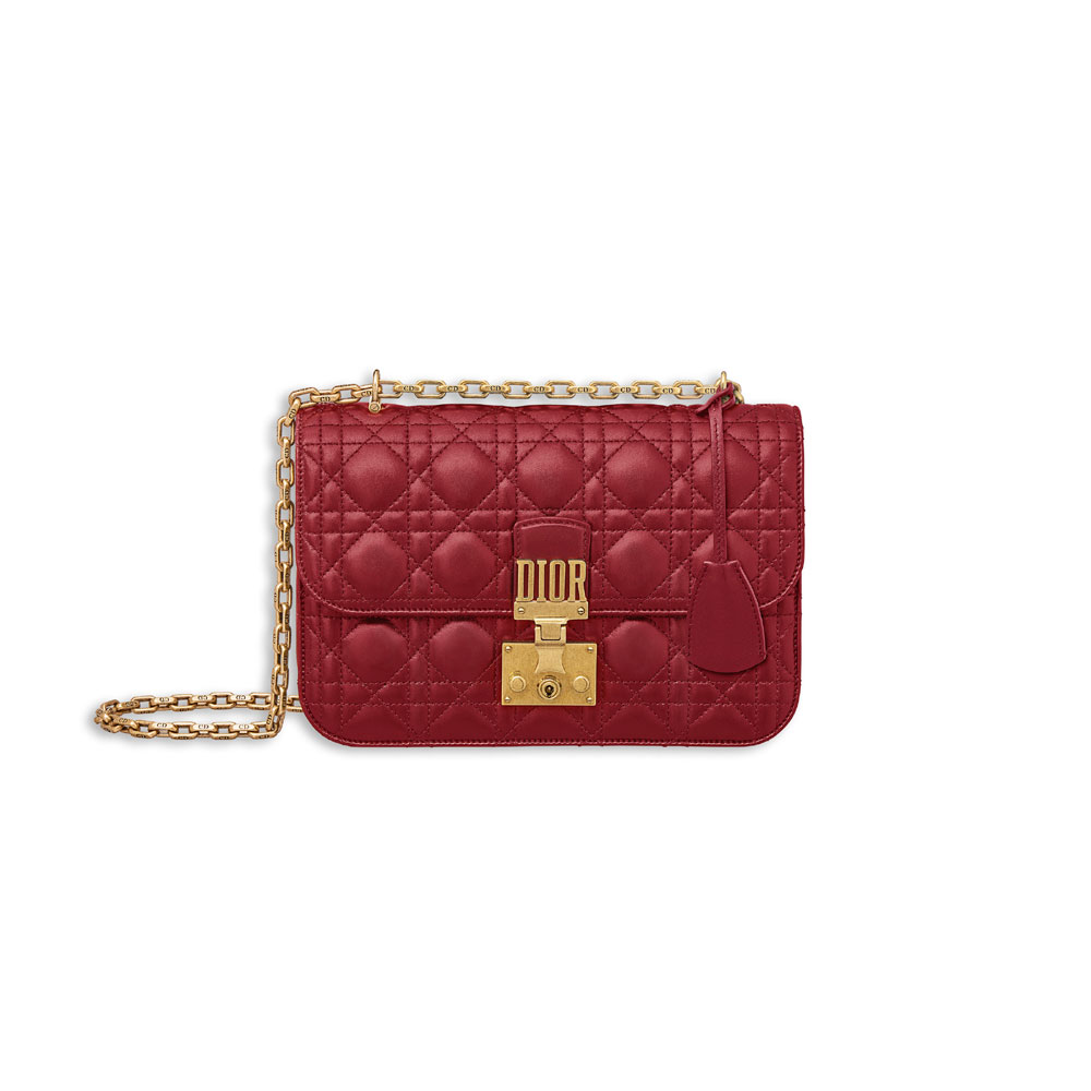 dioraddict flap bag in red cannage lambskin M5818CNMJ M41R