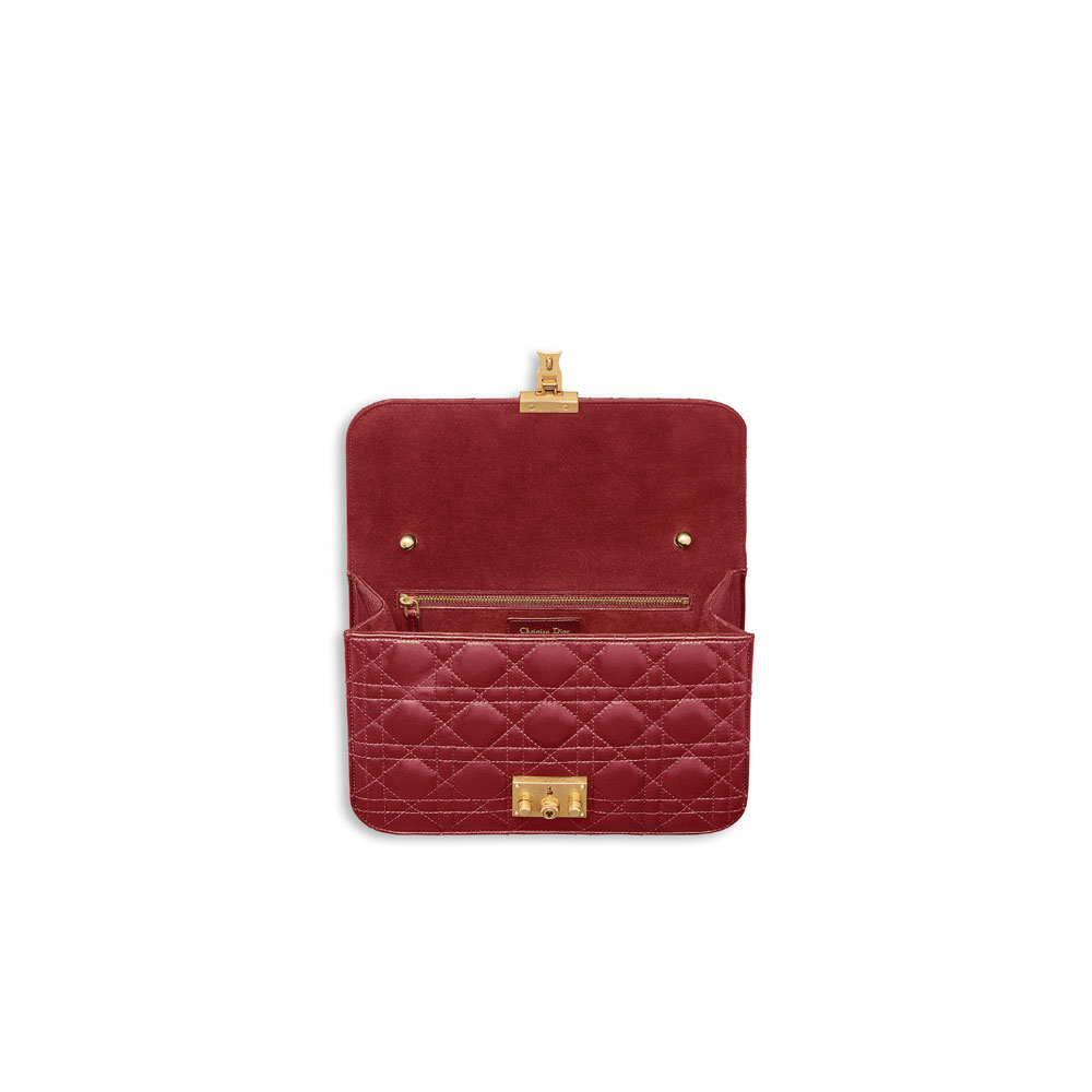 dioraddict flap bag in red cannage lambskin M5818CNMJ M41R - Photo-3