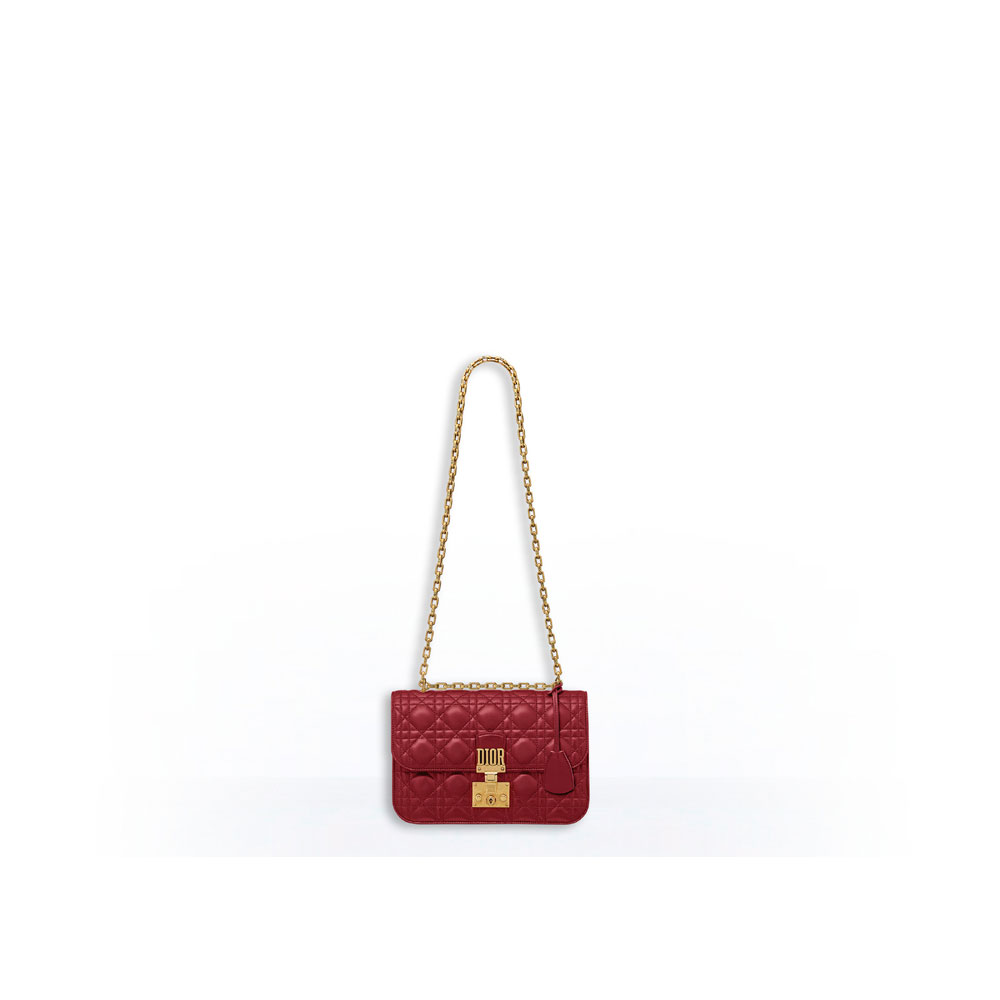 dioraddict flap bag in red cannage lambskin M5818CNMJ M41R - Photo-4