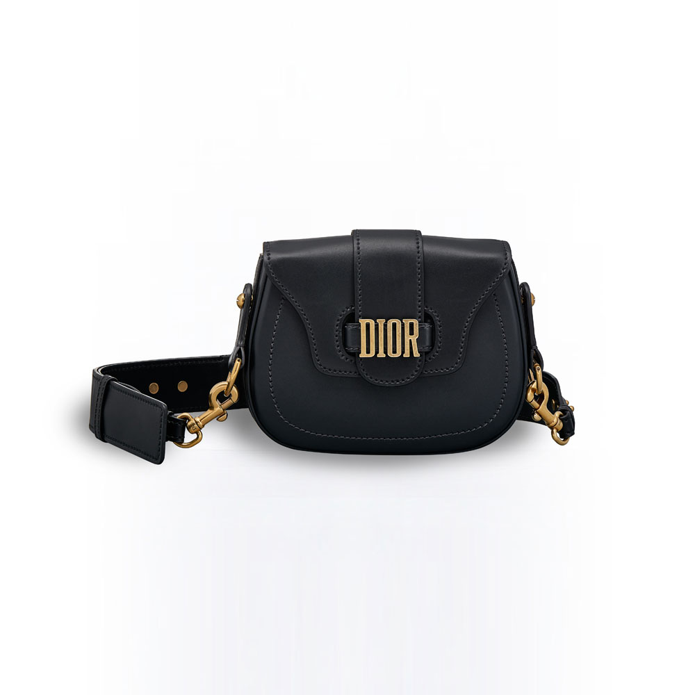 Dior D-fence saddlebag in black calfskin M6501CVQV M900
