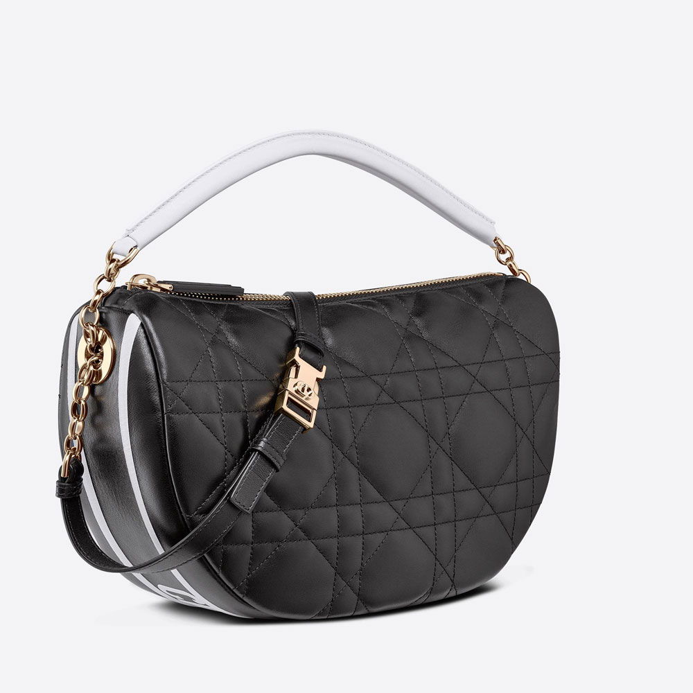 Medium Dior Vibe Hobo Bag Black Cannage Lambskin M7201ONOA M911 - Photo-2