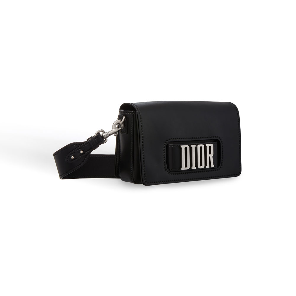 Dior Flap bag with slot handclasp in black calfskin M8000VVQV M900 - Photo-2