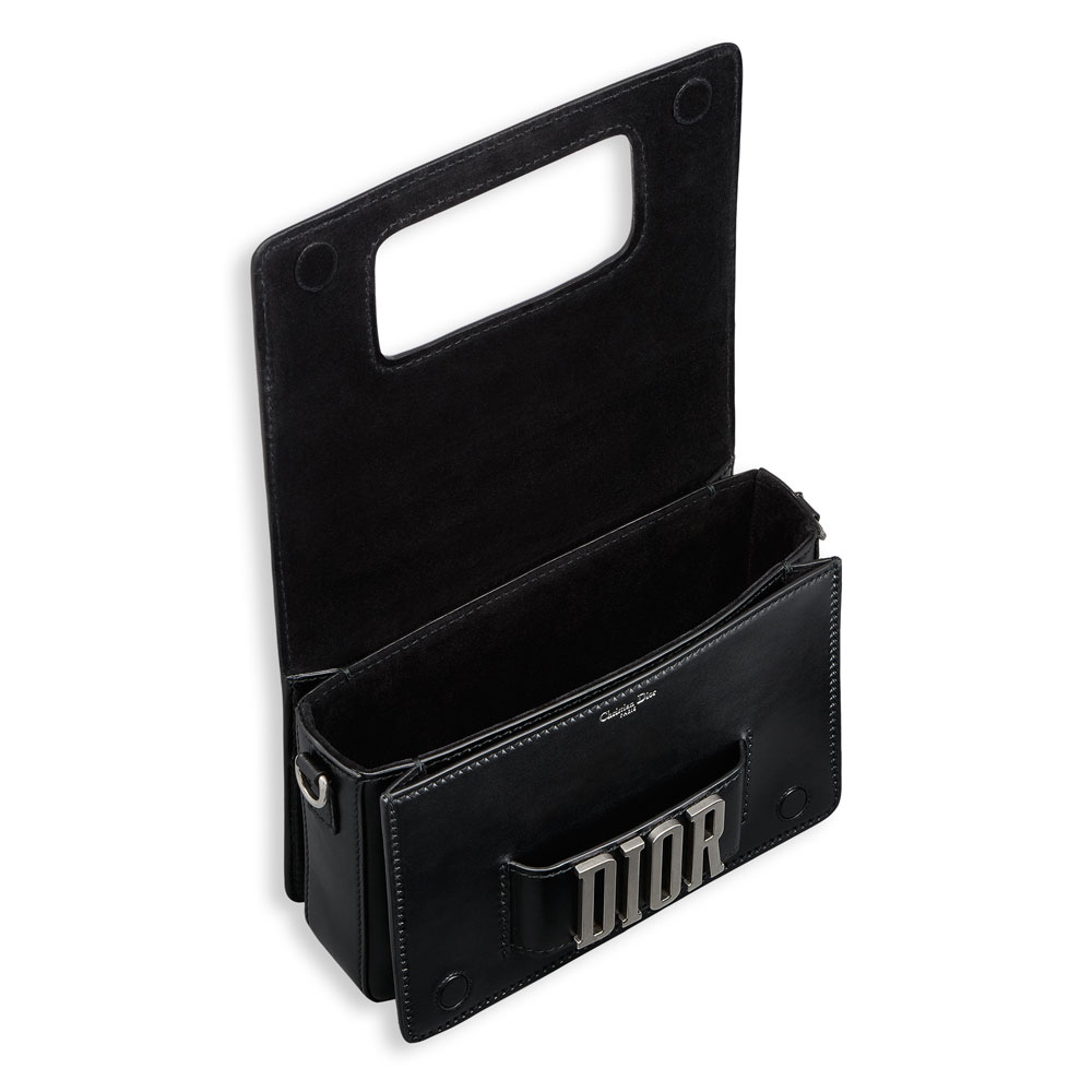Dior Flap bag with slot handclasp in black calfskin M8000VVQV M900 - Photo-3
