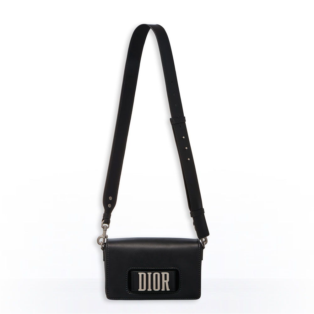 Dior Flap bag with slot handclasp in black calfskin M8000VVQV M900 - Photo-4