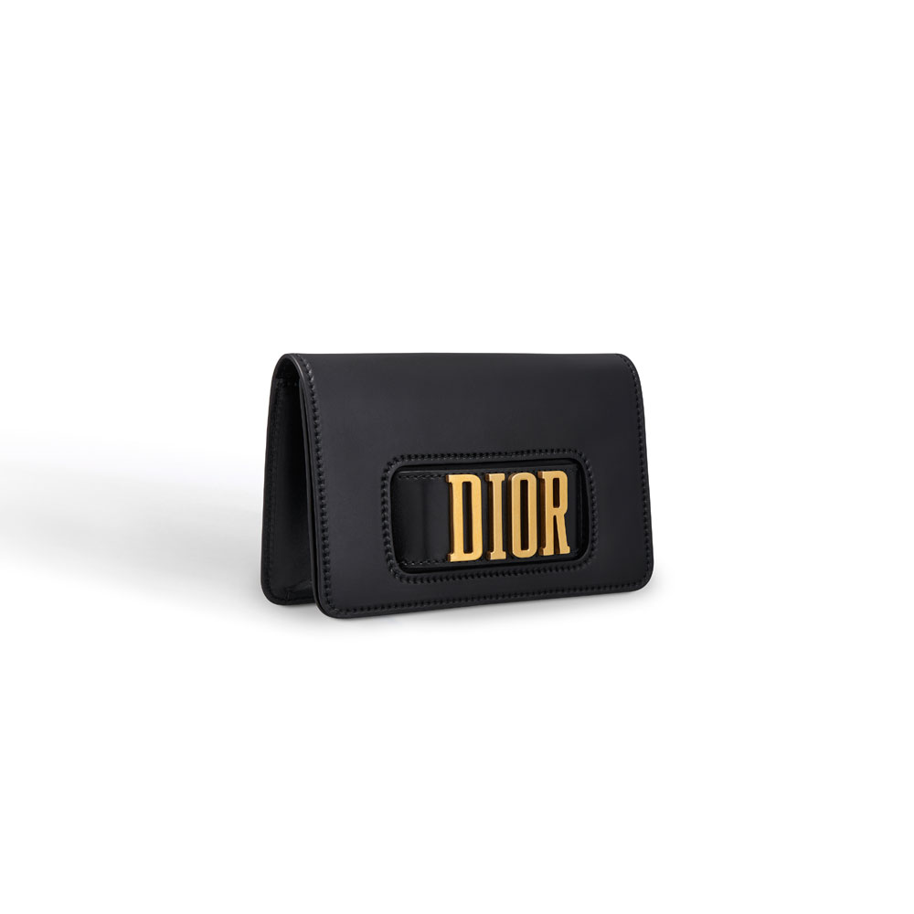 Dior Black calfskin dior pouch with slot handclasp M8002CVQV M900 - Photo-2