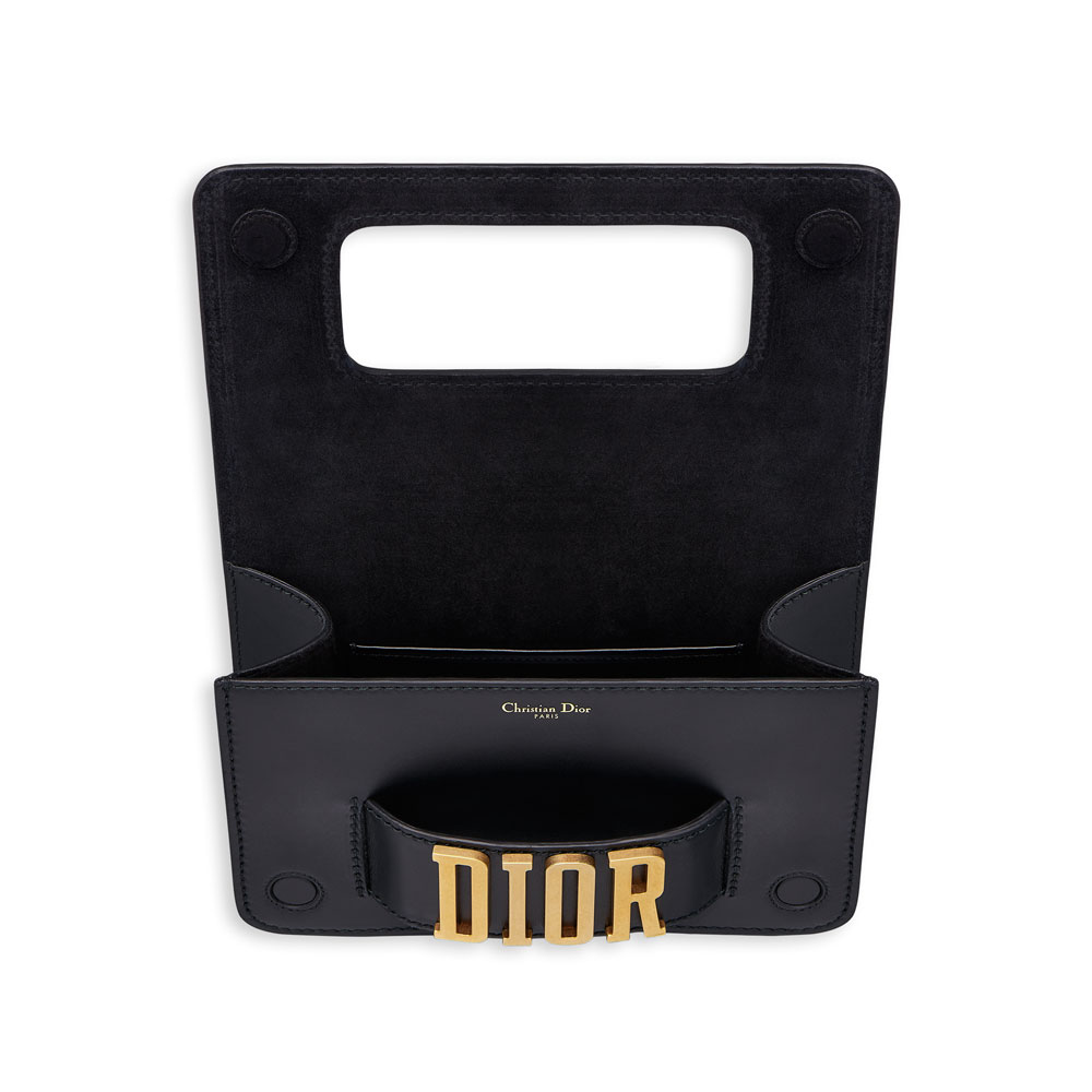 Dior Black calfskin dior pouch with slot handclasp M8002CVQV M900 - Photo-3