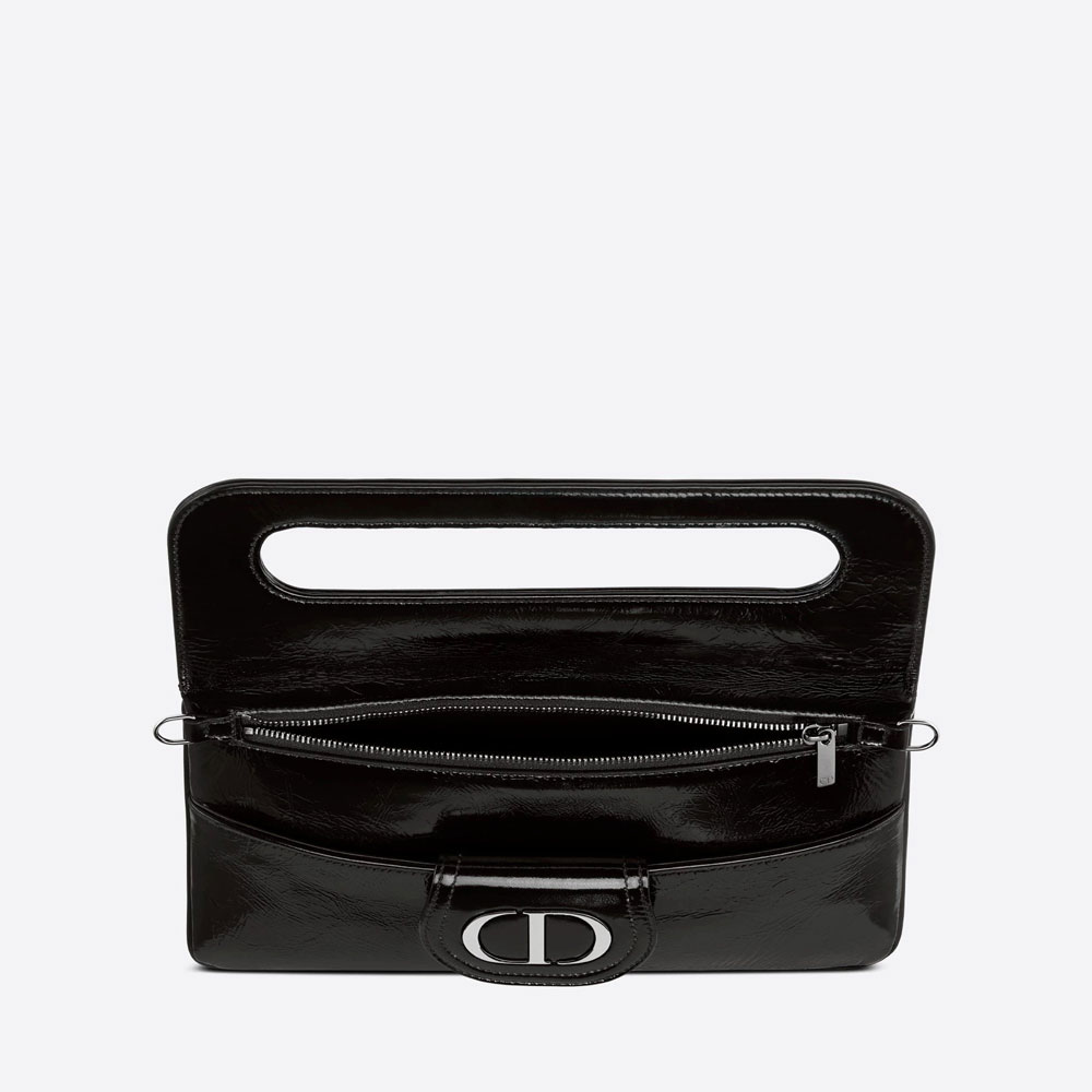 Medium DiorDouble Bag Black Crinkled Patent Lambskin M8641BNDM M900 - Photo-2