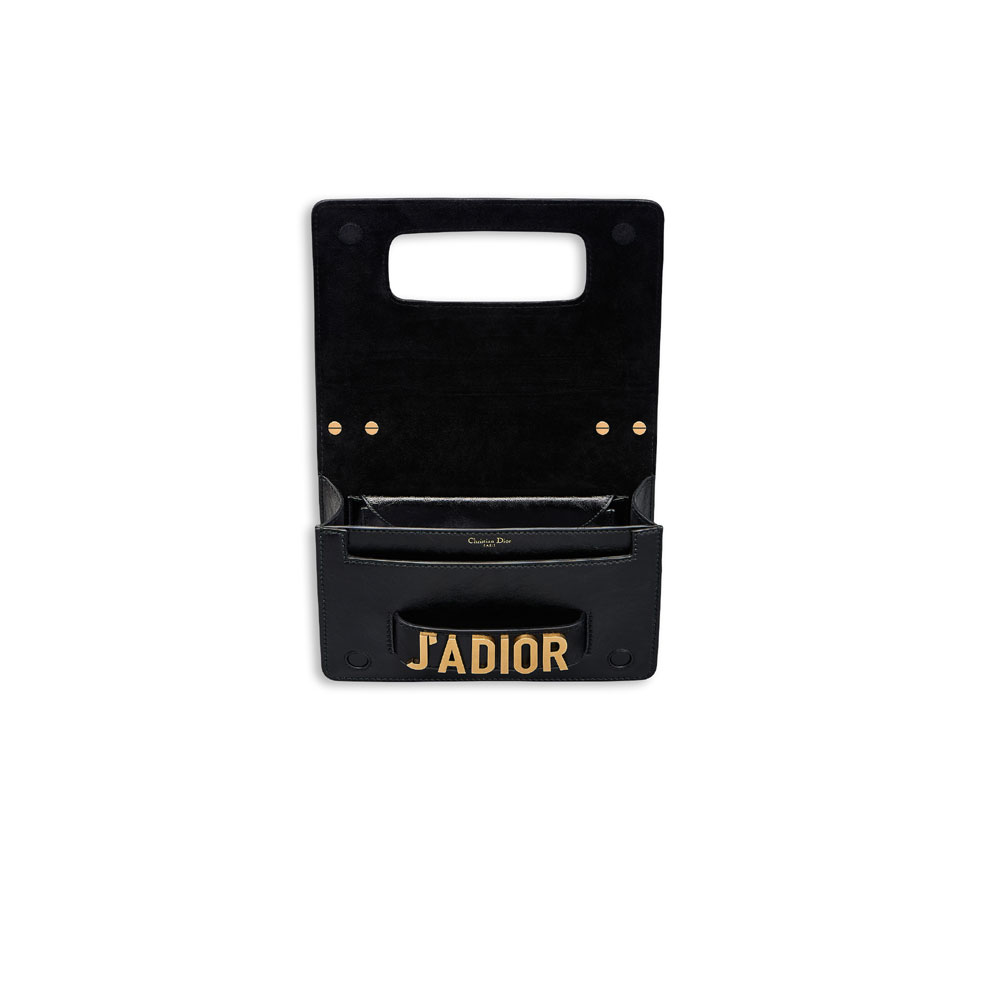 j adior flap bag with chain in black crinkled calfskin M9000CLLM M900 - Photo-3