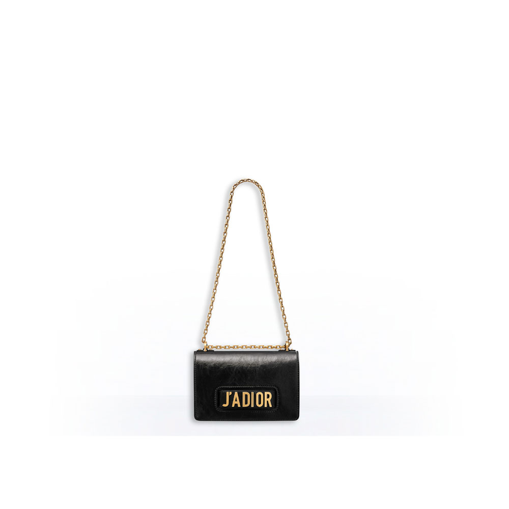 j adior flap bag with chain in black crinkled calfskin M9000CLLM M900 - Photo-4