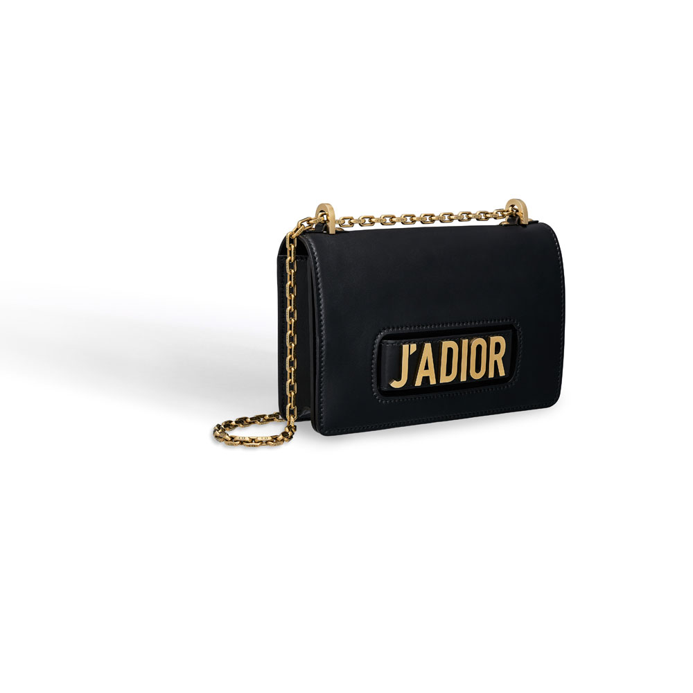 Dior Jadior flap bag with chain in black calfskin M9000CVQV M900 - Photo-2
