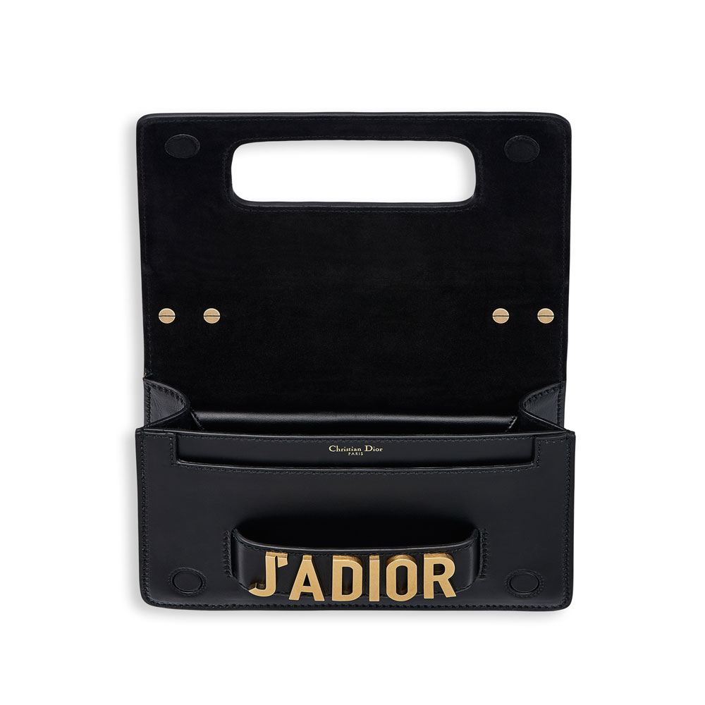 Dior Jadior flap bag with chain in black calfskin M9000CVQV M900 - Photo-3