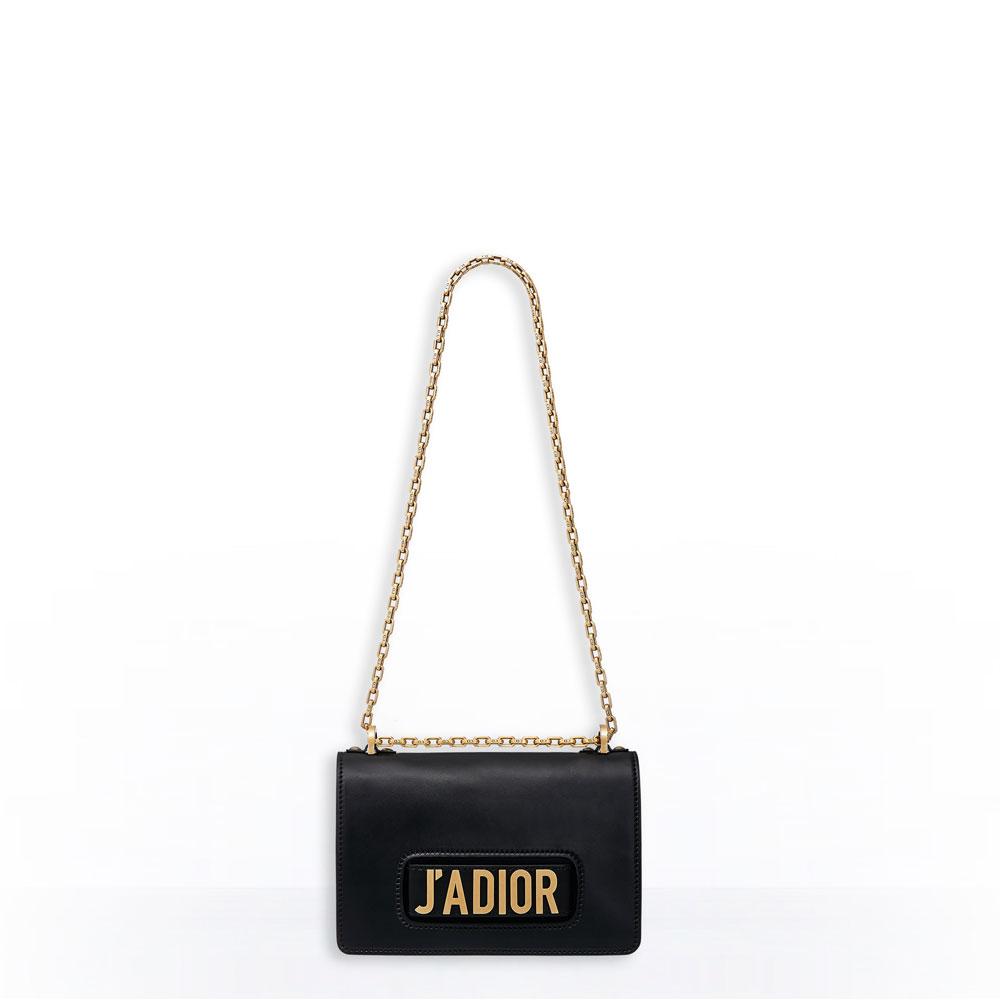 Dior Jadior flap bag with chain in black calfskin M9000CVQV M900 - Photo-4