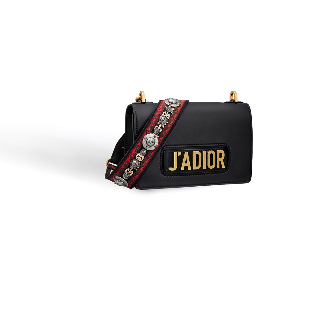 Dior Jadior flap bag en black smooth calfskin M9000CWVE M911 - Photo-2