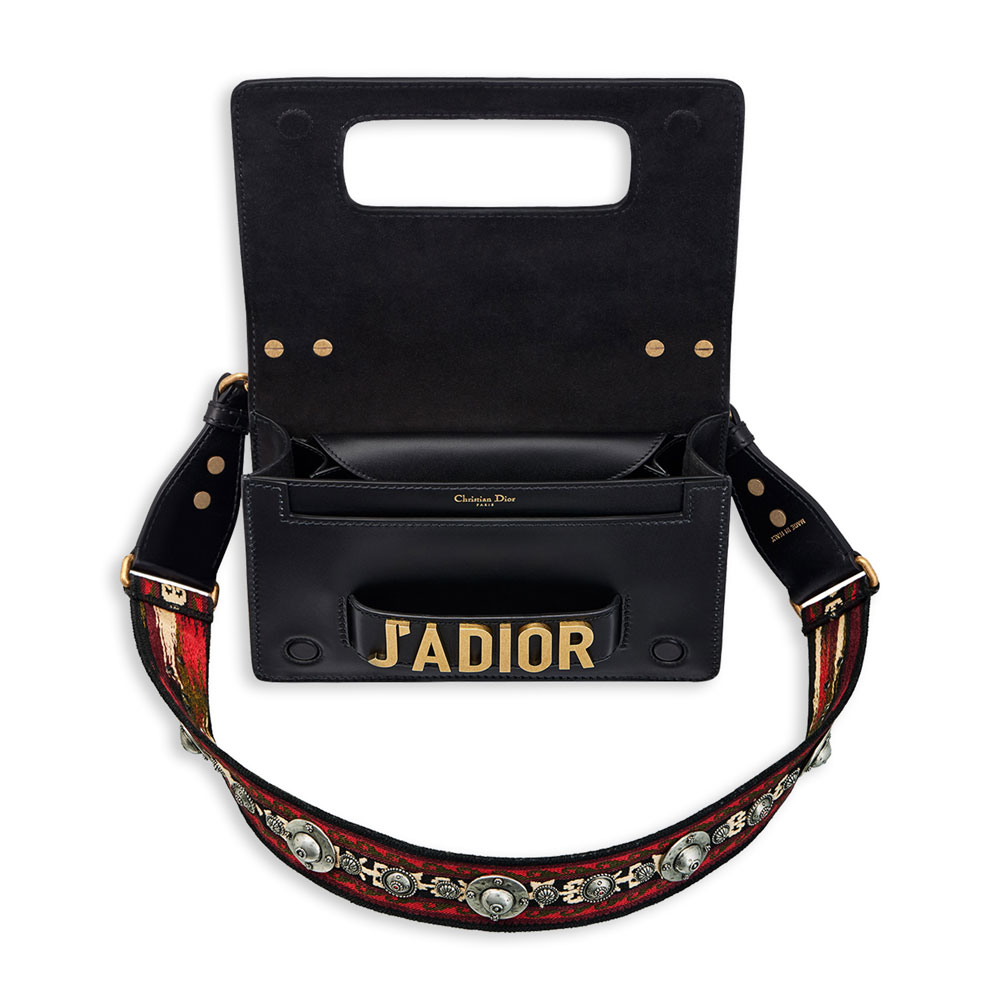 Dior Jadior flap bag en black smooth calfskin M9000CWVE M911 - Photo-3