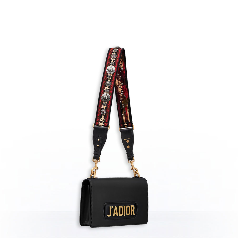 Dior Jadior flap bag en black smooth calfskin M9000CWVE M911 - Photo-4