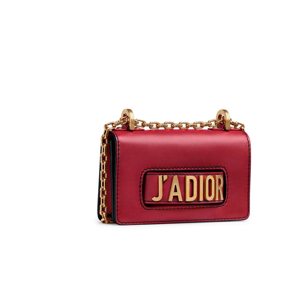 Dior Mini JAdior flap bag in red calfskin M9002CVWU M41R - Photo-2