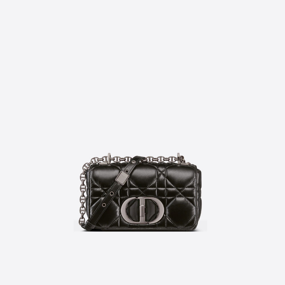 Small Dior Caro Bag Black Quilted Macrocannage Calfskin M9241BNGK M900