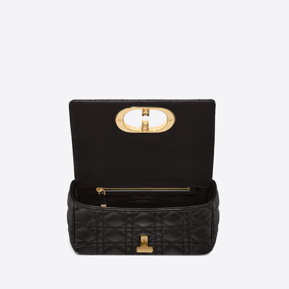 Small Dior Caro Bag Black Supple Cannage Calfskin M9241UWHC M900 - Photo-2