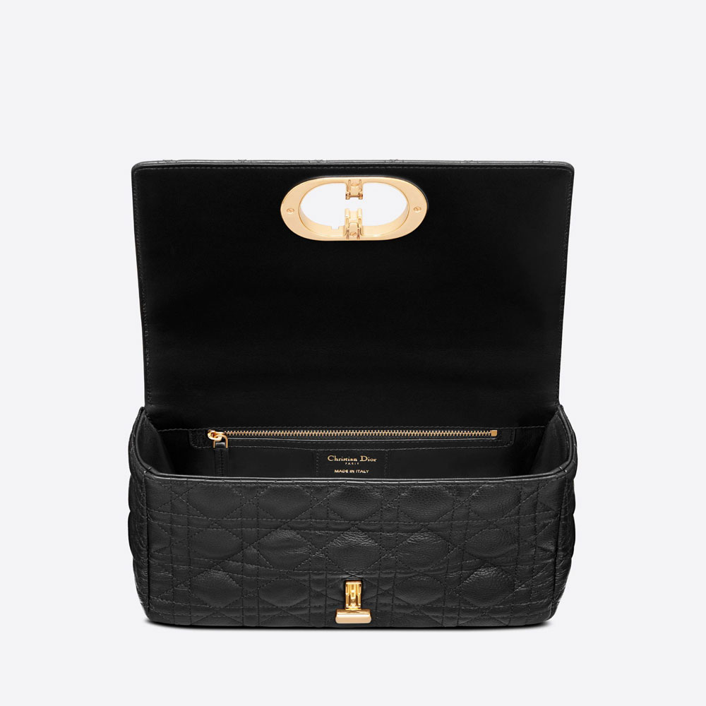 Medium Dior Caro Bag Black Supple Cannage Calfskin M9242UWHC M900 - Photo-3