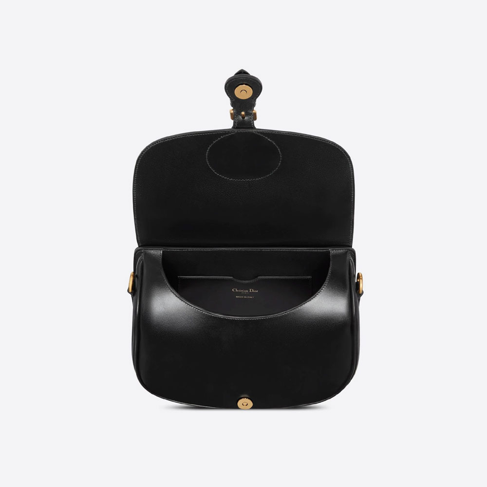 Large Dior Bobby Bag Black Box Calfskin with Strap M9320UMOB M911 - Photo-2