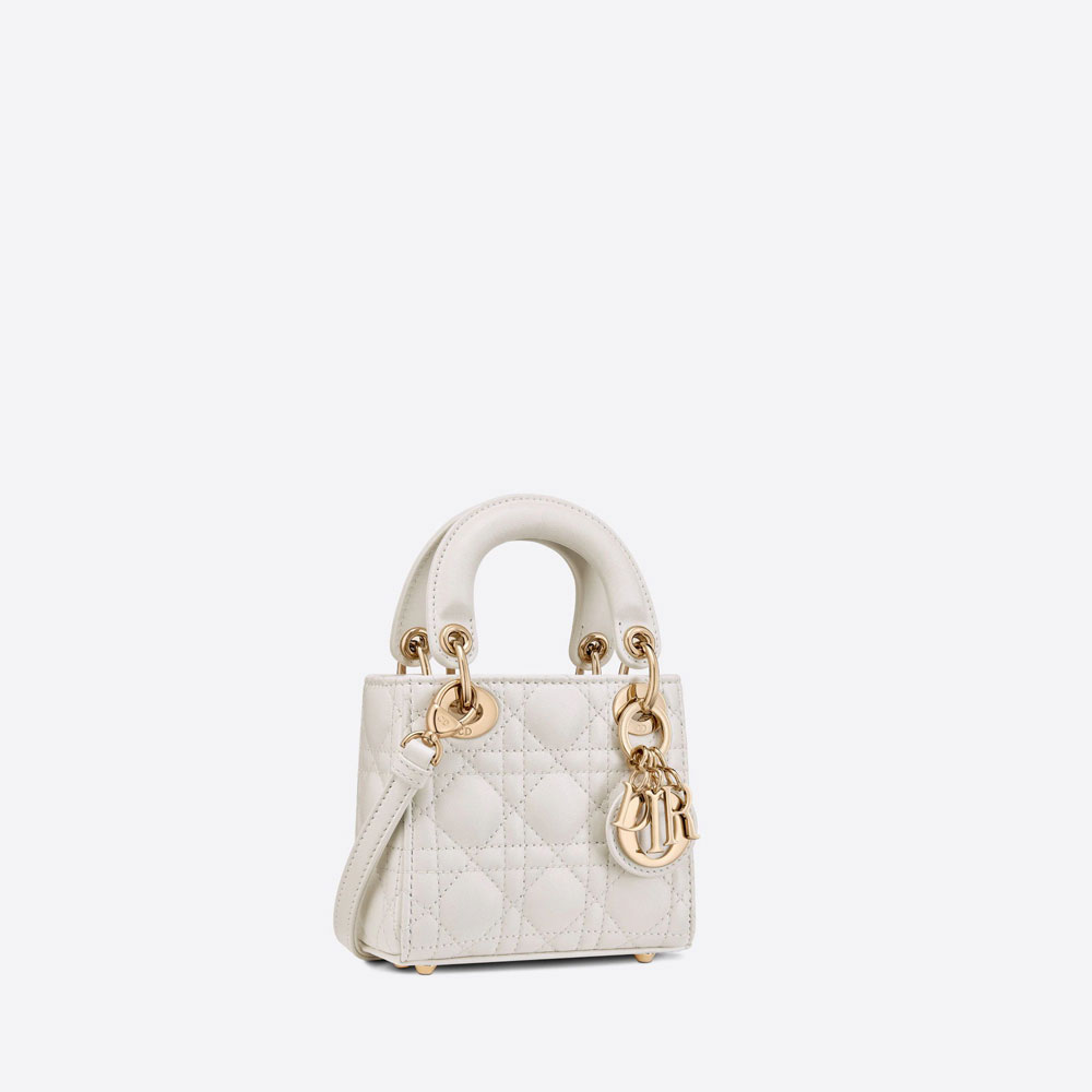 Micro Lady Dior Bag Latte Cannage Lambskin S0856ONGE M030 - Photo-2