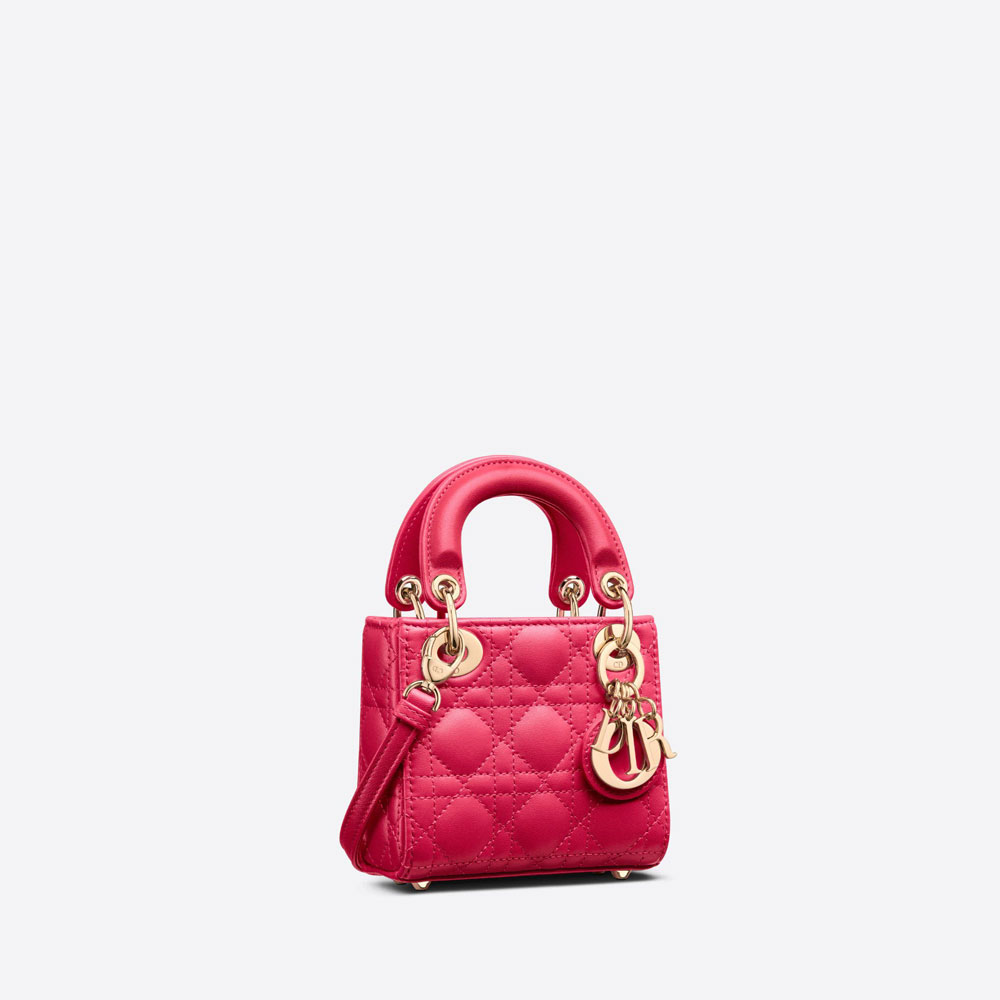 Micro Lady Dior Bag Bright Pink Cannage Lambskin S0856ONGE M15F - Photo-2