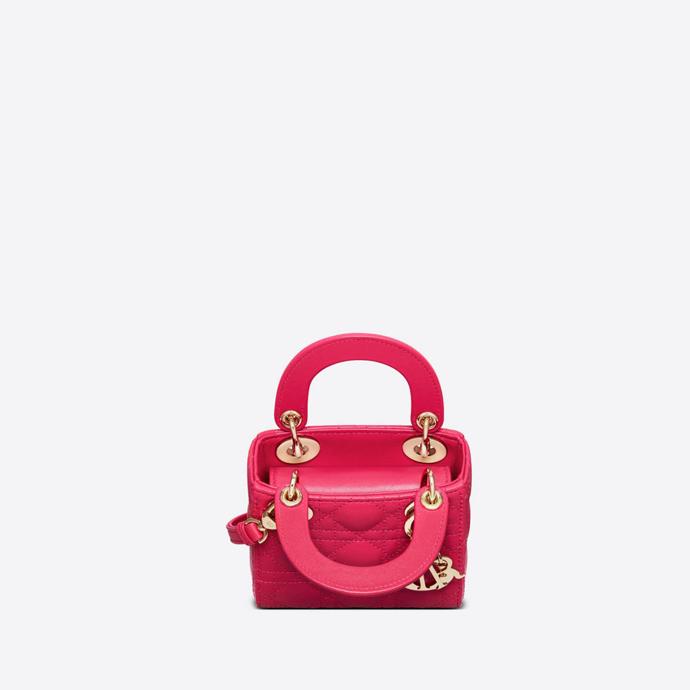 Micro Lady Dior Bag Bright Pink Cannage Lambskin S0856ONGE M15F - Photo-3
