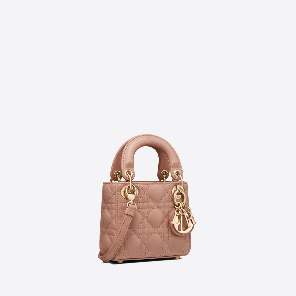 Micro Lady Dior Bag Rose Des Vents Cannage Lamb S0856ONGE M49P - Photo-2