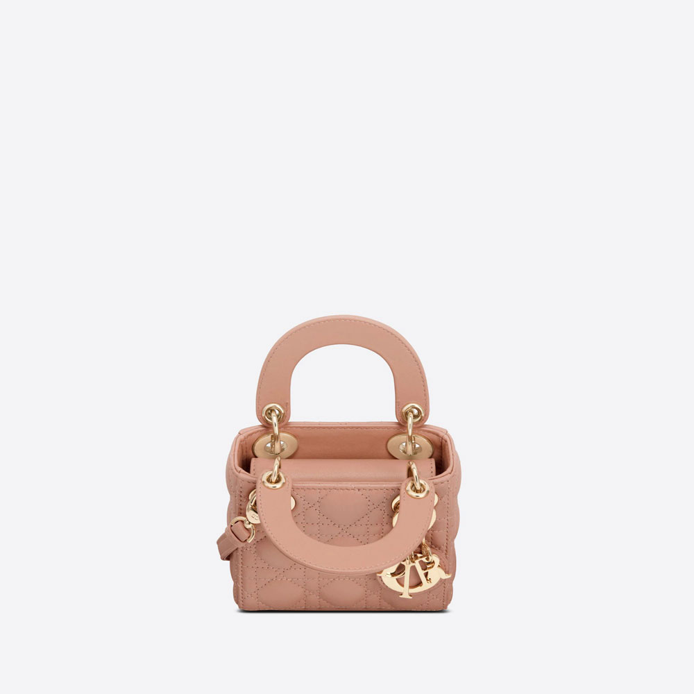 Micro Lady Dior Bag Rose Des Vents Cannage Lamb S0856ONGE M49P - Photo-3