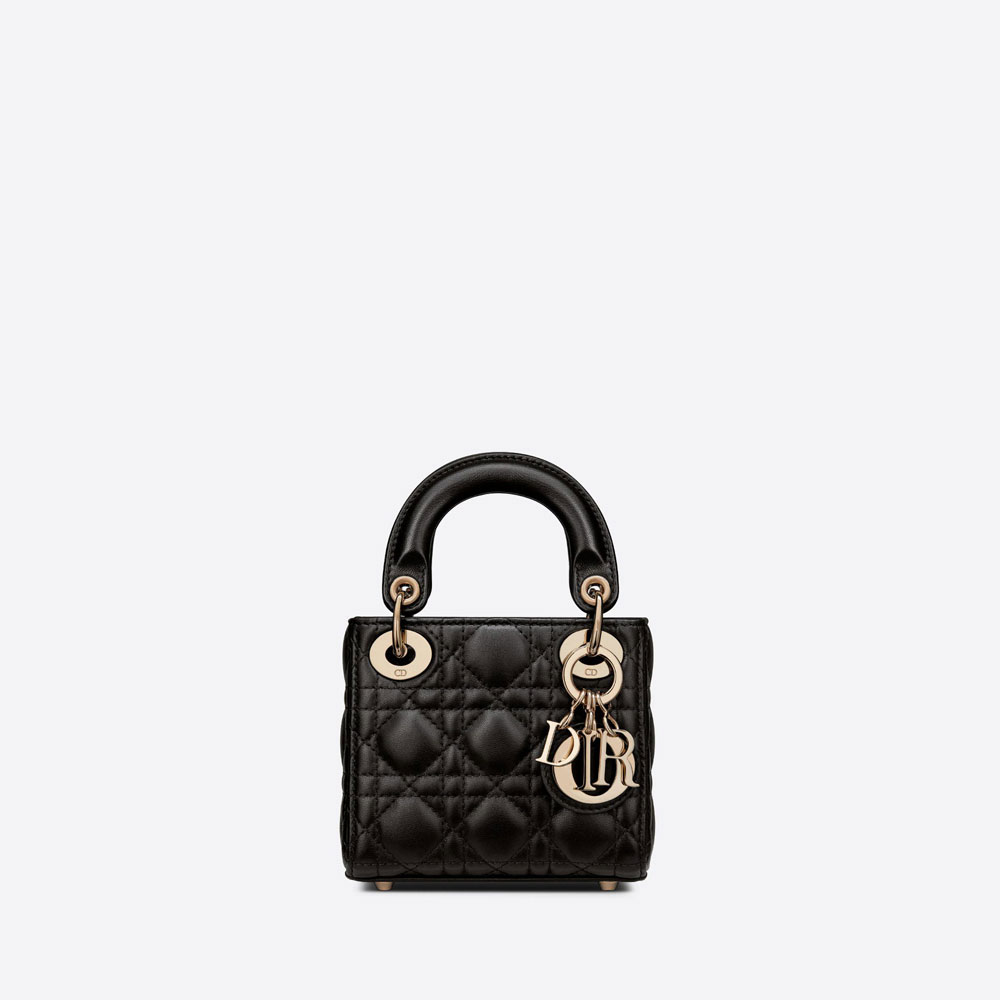 Micro Lady Dior Bag Black Cannage Lambskin S0856ONGE M900