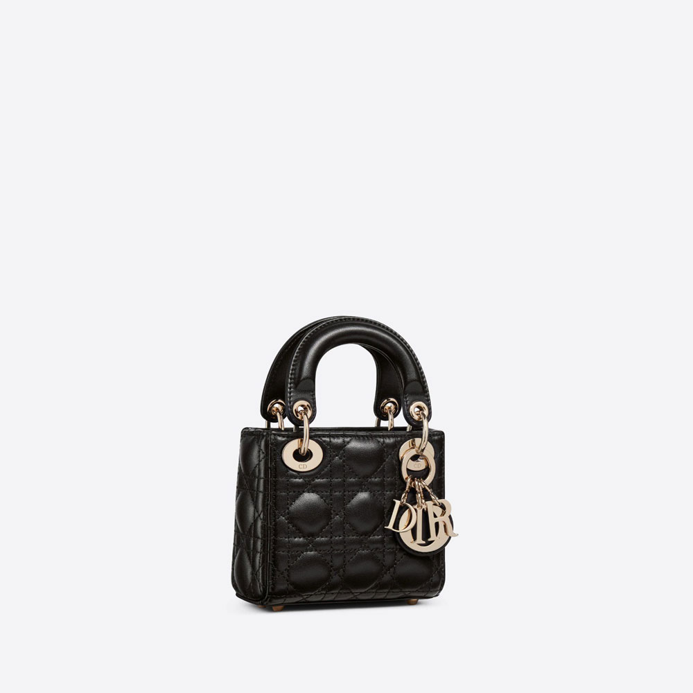 Micro Lady Dior Bag Black Cannage Lambskin S0856ONGE M900 - Photo-2
