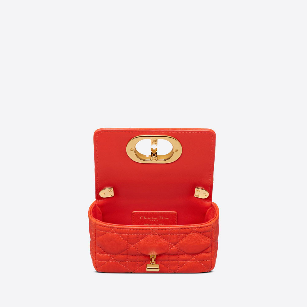 Micro Dior Caro Bag Bright Supple Cannage Calfskin S2022UWHC M37O - Photo-3