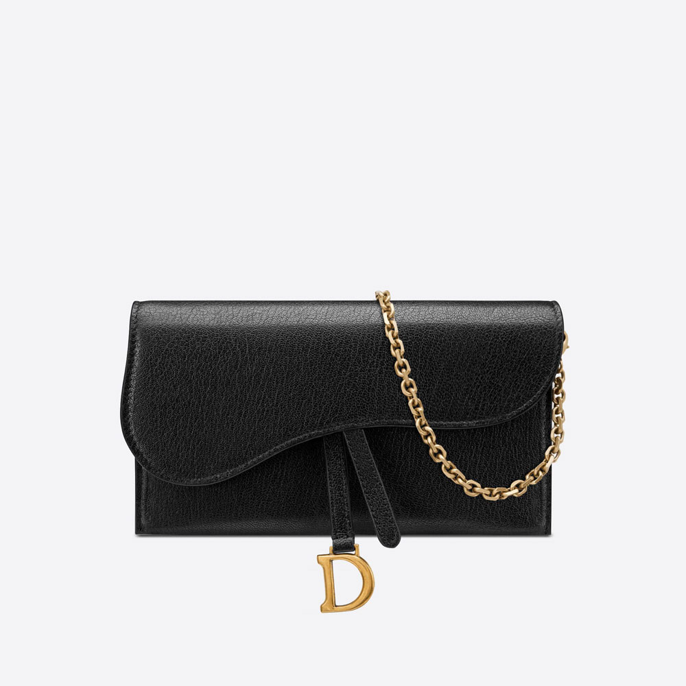 Dior Saddle Wallet Black Goatskin S5614CCEH M900