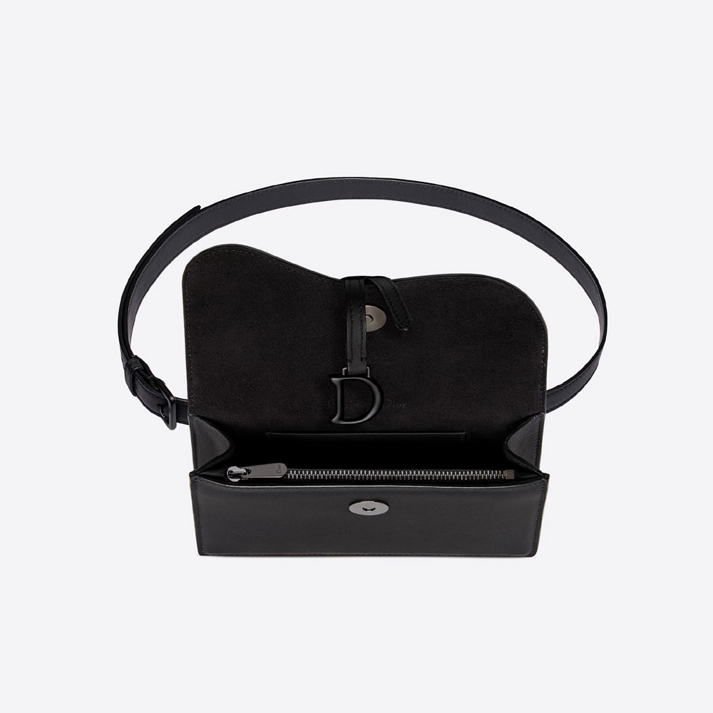 Dior Saddle Belt Pouch Black Ultramatte Calfskin S5619SLLO M989 - Photo-2