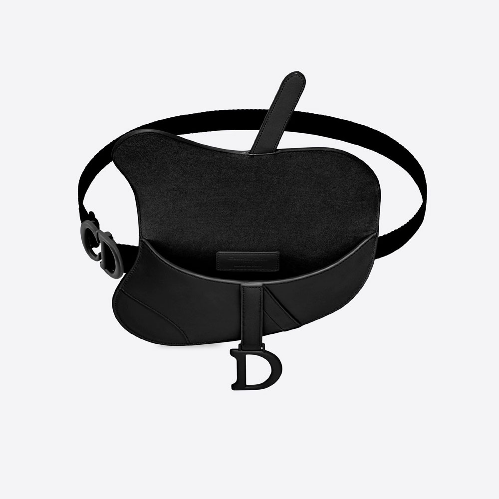 Dior Saddle Flat Belt Pouch Black Ultramatte Calfskin S5632SLLO M989 - Photo-2