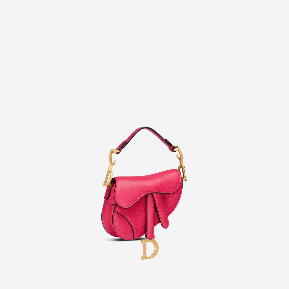 Dior Micro Saddle Bag Bright Pink Goatskin S5685CCEH M15F - Photo-2