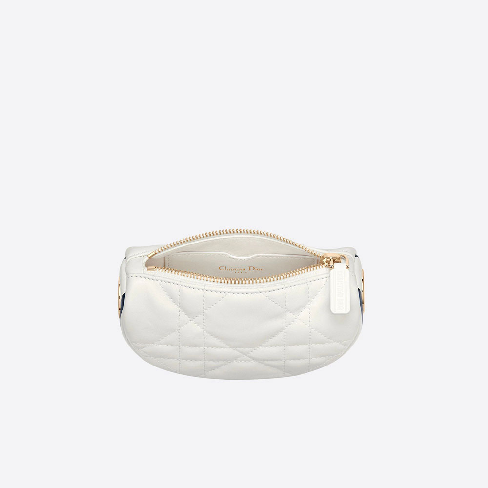 Micro Dior Vibe Hobo Bag White Macrocannage lambskin S7200ONOA M933 - Photo-3