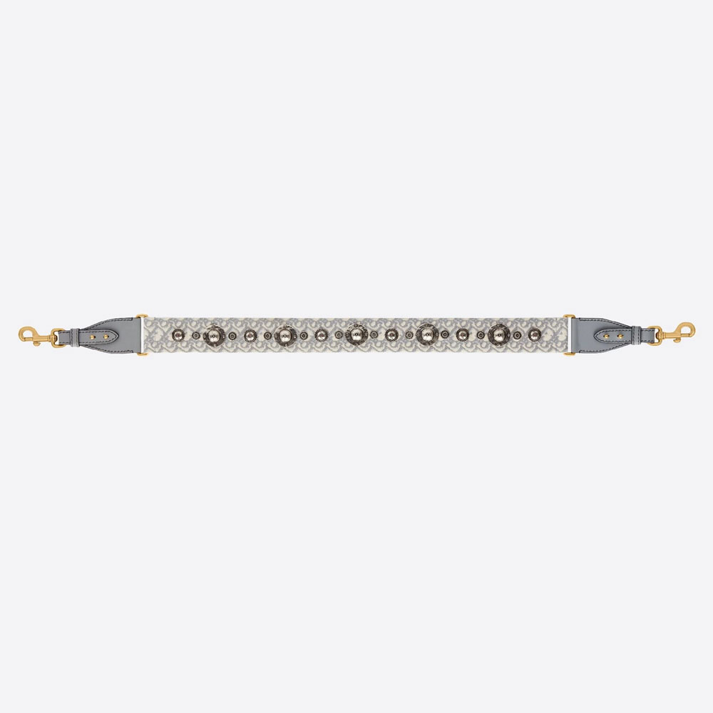 Shoulder Strap Gray Dior Oblique Embroidery S8520CTZQ M932 - Photo-2