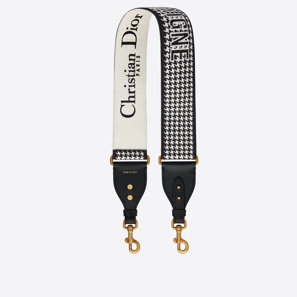 Dior Shoulder Strap 30 Montaigne Houndstooth Embroidery S8540CMPN M081